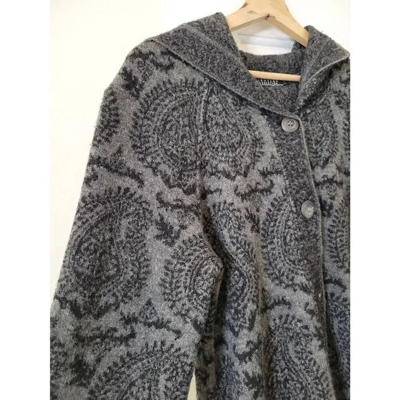 Peruvian Collection Grey Alpaca Wool Cardigan M - Picture 5 of 10